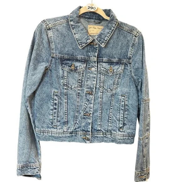 #290 NWT- Free People x We‎ The Free Rumors Denim Trucker Jacket SIze:SM